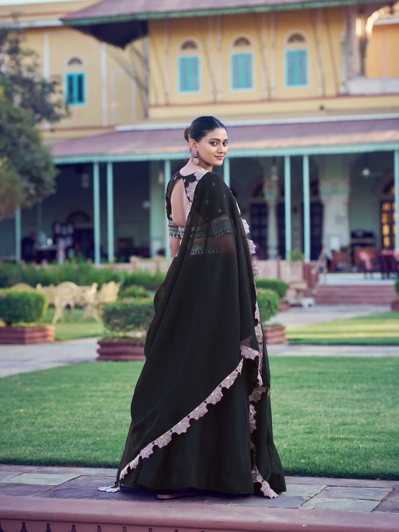 Aurum Georgette Lehenga with Thread & Sequins Embroidery